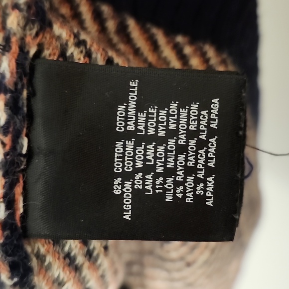 Moth cowl neck navy and multicolor print sweater dress 3/4 sleeve size xs - Picture 4 of 5